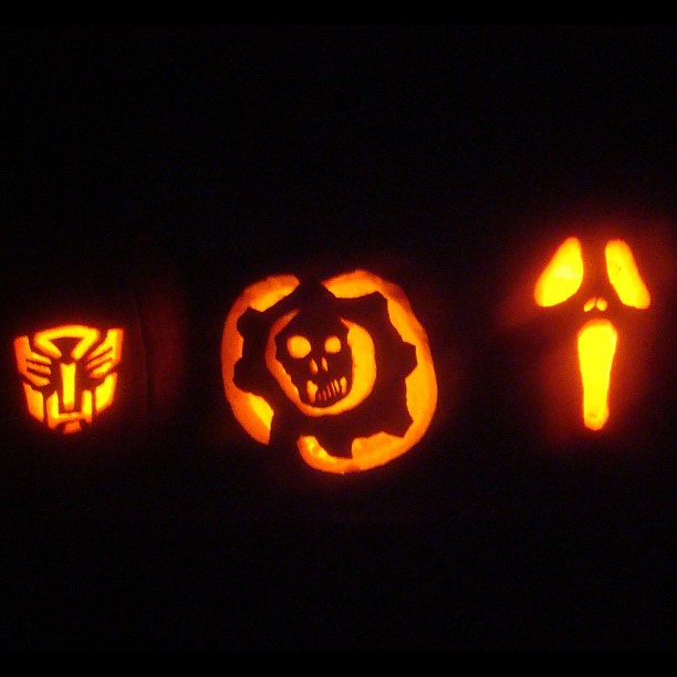 Didn't carve pumpkins this year... But these are last years