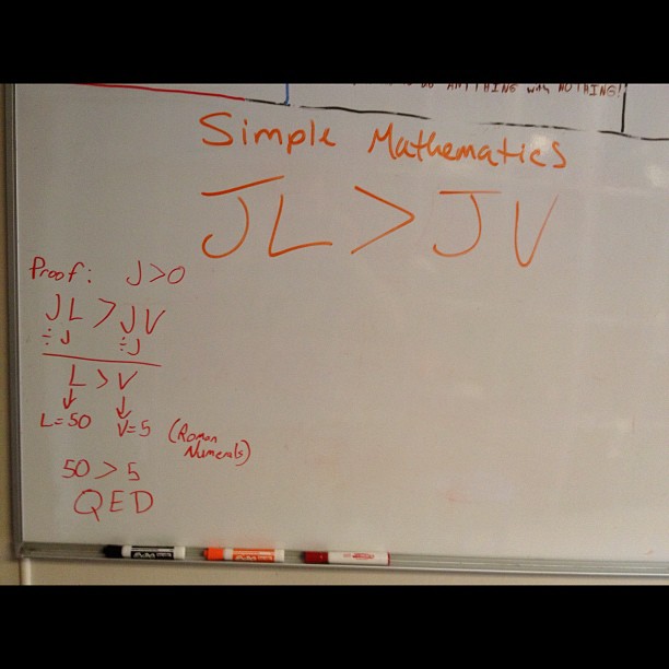 Whiteboard lesson of the day: Simple Mathematics